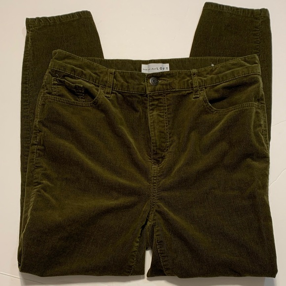 LOFT Pants - Olive Green Corduroy PantsLoft size 10 high waist skinny